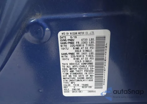 2020 Nissan Rogue Sv Intelligent Awd from USA, damaged, VIN JN8AT2MV9LW111486